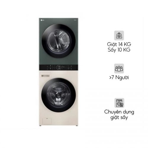 <strong>Tháp giặt sấy LG WashTower Inverter giặt 14 kg - sấy 10 kg WT1410NHEG</strong>