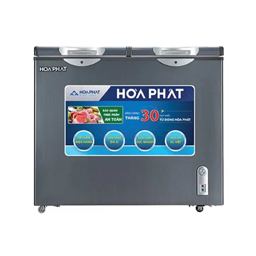 Tủ Đông Hòa Phát HPF BD6205G – 205L – 2 Ngăn 2 Cánh Dàn Đồng Màu Ghi