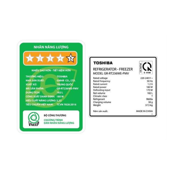 Tủ lạnh Toshiba Inverter 182 lít GR-RT236WE PMV(68)